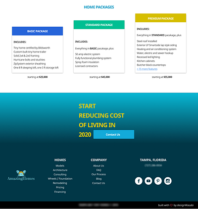 Footer: Small Business Re-deisgn blue design footer pricing uxdesign