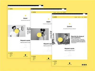 Lemonade Marketing, Part II agency agency branding agency landing page agency website brand branding consulting content marketing marketing agency mockup web design webdesign website yellow yellows