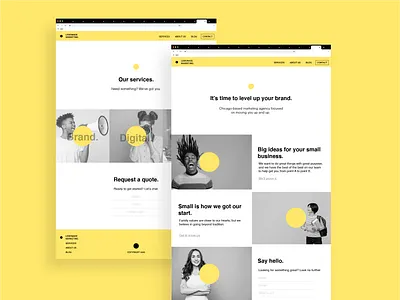 Lemonade Marketing agency consulting digital agency landing page marketing agency marketing site mock up mockup mockup design mockups web design web design agency yellow