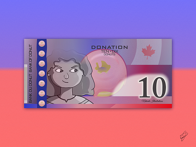 Winter Bill Donuts billet canada character design character illustration currency donut haiti illustration money vectorart weeklywarmup