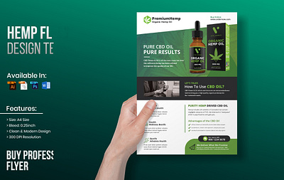 Hemp product flyer branding corporate flyer design flyer design illustration oil promotion