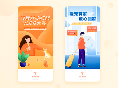 pet splash screen branding cat design illustrations pet splash screen ui uiux ux 启动屏 插画 运营 闪屏