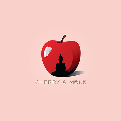 combination of Cherry & Monk artwork branding design flat illustration minimal vector