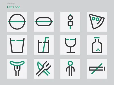 Fast Food Icon Set branding burger business cafe commerce drink fastfood food food and drink food app icon lineart marketing pizza restaurant sign snack ui