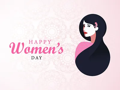 Happy Women's Day app brand branding clean design identity logo type ui vector