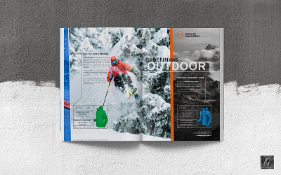 Outdoor Clothing Branding and Design .MagazineAd alpine branding clothing brand conceptual design design editorial design graphic print print design ski typography