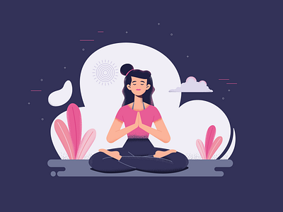 Illustration of a woman doing yoga adobe illustrator art artwork daily illustration daily illustrations daily ui graphics graphics design graphics designer graphicsdesign illustration illustration art illustrations illustrator vector vector art vector artwork women in illustration