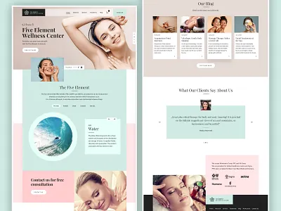 5 Element Wellness Center beauty landing page spa ui ux website wellness