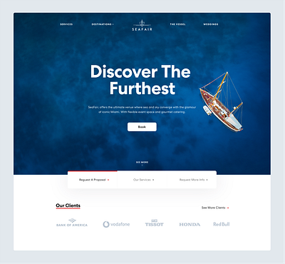 SeaFair branding design minimal ui web