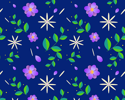 Pattern design flowers gradient illustration illustrator pattern