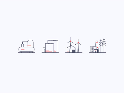 Industrial icons design flat icon illustrator minimal ui vector web