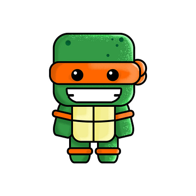 Mikey 90s Style Dude art branding design illustration pizza stickermule tmnt vector art