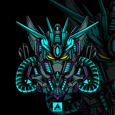 Prime Gundam apparel design autobot clothing design gundam illustration iron machine mecha head metal metalic movie optimus poster prime print robot head sticker design transformers tshirtdesign war machine