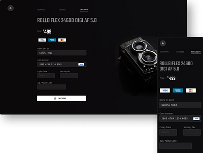 Credit Card Checkout Form app dailyui dailyuichallenge ui ux web
