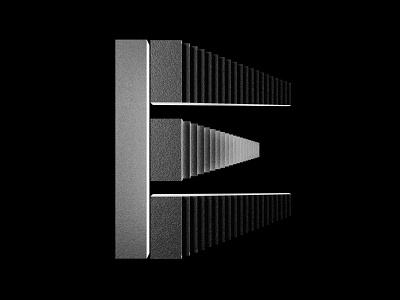 36 Days of Type - E 36dayoftype 36daysoftype 36daysoftype07 3d black branding c4d cinema4d clean design logo minimal monochrome redshift type typography