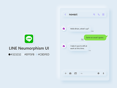 LINE Neumorphism UI / novact app branding design illustration logo neumorphism ui uiux ux vector web