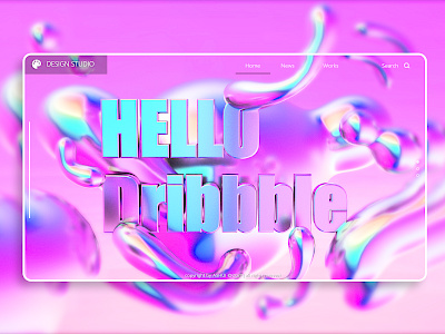 hello dribbble 3d banner c4d color colors concept design ps ui web