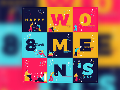 Women's day 8 march design illustration international womens day typography vector