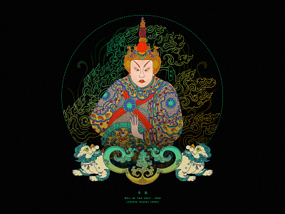 JIANG JIANG CAI-124 chinese culture chinese opera faces chinese peking opera illustration theatrical mask traditional opera 中国 中国戏曲面孔