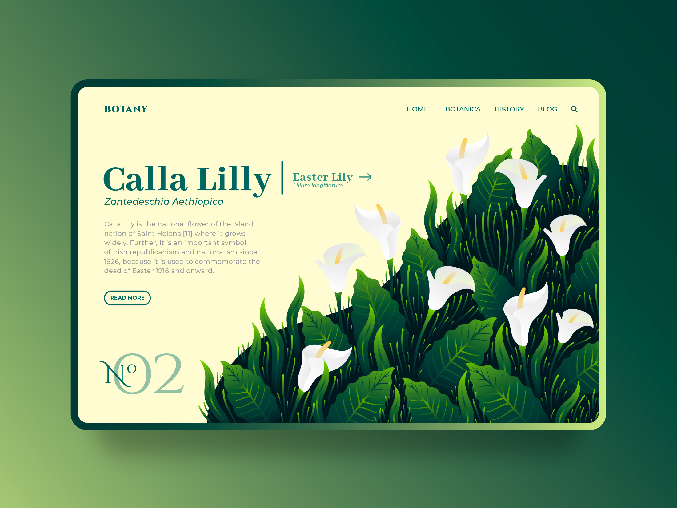 Example of Botanic homepage concept