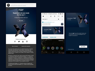 Razr Announcement Email and Push Notification app branding design graphic inspiration ui vector visual website