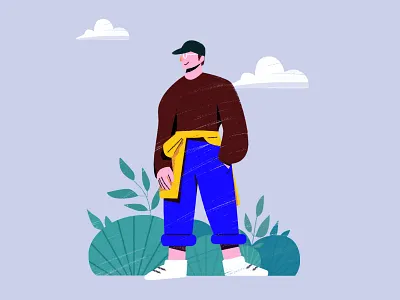 Brown clothes animal animation design designer flat grass happy hat illustration illustrations instagram mojobees tree