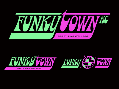 Funkytown 1980 bar brand branding funky funkytown icon icons illustration kc kcmo logo mark nightclub type