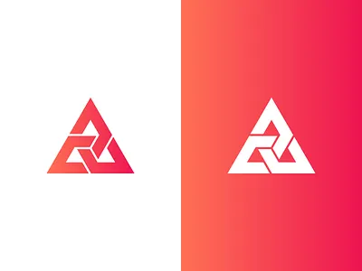 Minimalist geometric logo abstract branding color concept design flat design geometic gradient graphic graphic design icon inspiration logo logos minimalist playful red triangle vector white