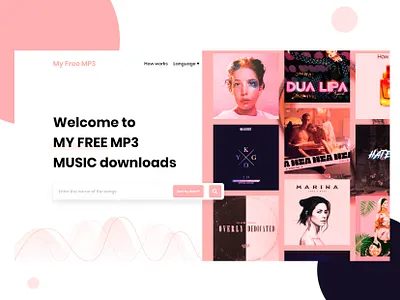 Redesign landing web page colorful design landing page music redesign ui ui design uiux web design website xd design