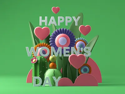 Happy Women's Day 3d 3d art 3dart art c4d clean color colorful composing composite image day design digital happy happy holidays image simple visual website woman