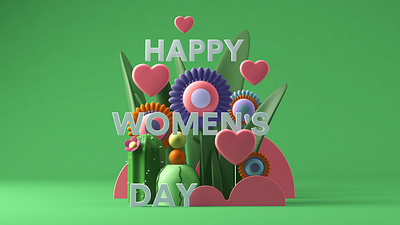 Happy Women's Day 3d 3d art 3dart art c4d clean color colorful composing composite image day design digital happy happy holidays image simple visual website woman