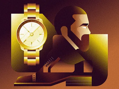 menswear character clothes geometric gradient icon icons illustration minimal person simple vector watch