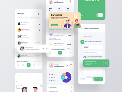 Financial Business Exchange Portal app app dashboard application card chart create job dashboad dashboard ui design finance finance app illustration ios job messaging minimal redesign ui ux wave