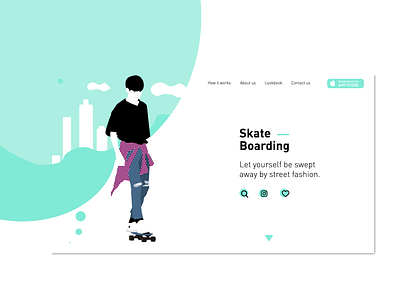 Skate boarding art character design digital draw graphic illustration ui ux vector webdesign website