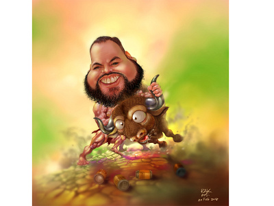 Caricatures of Erick Uribe caricatures digital art digital painting illustration art portraits