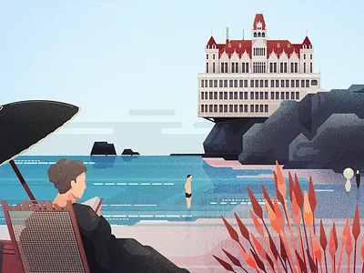 San Francisco Cliff House architecture design digital art digital illustration digital illustrations illustration mica san francisco vector