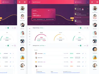 Visual Fun - Dashboard in Progress app clean colors crypto cryptocurrency dashboard design finance flat fun gradients interface iphone mobile product design sketch ui ux visual design web