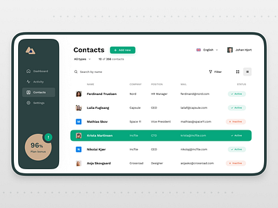 Gorilla contacts page app app design button clean design green ios minimal mobile ui ux white