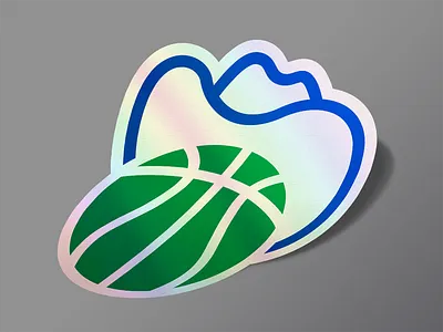 Dallas Basketball Sticker basketball blue dallas green hat ten gallon texas