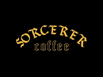Sorcerer Coffee branding coffee design flat gothic logo minimal typography vector