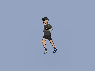 Coach Bennett hand drawn illustration mustache nike running