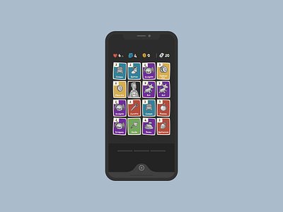 Endless card game cards design flat game game design hand drawn iphone iphonex minimalist mobile ui