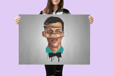 STROMAE ---[T-SHIRT/POSTER] affiche artwork beatmaker belgium design digital art electro head illustration music poster sliced t shirt t shirt design wear