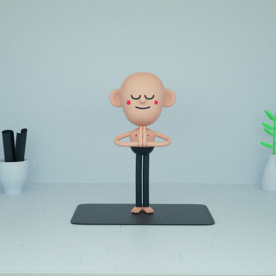 Joel, The Yoga Teacher 36daysoftype 36daysoftype07 3d character character design cinema 4d cute illustration render