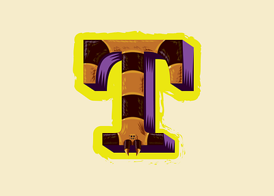 36 Days of Type -- T for Tarantula 36daysoftype animal alphabet drawing letter a lettering purple spiders tarantula type vector