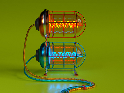 B - 36 days of type 2020 36daysoftype 3d c4d cinema4d illustration lightbulb octane render retro wire