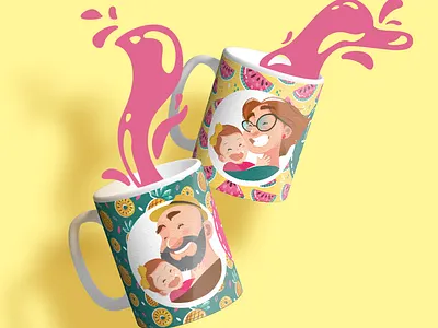 Toast Mug cartoon design flat icon illustrator mascot personage vector