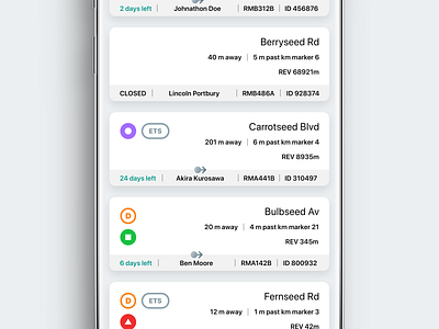Cards for Civil Project Management App app information architecture ios material design typography ui ux