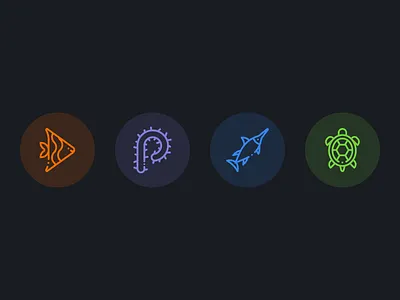 sea animal icon branding clean dark mode design dribbble icon design icon set illustration illustrations logo vector web design