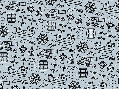 Pirate pattern adobeillustrator art artwork design dribbble grid illustration outline vector